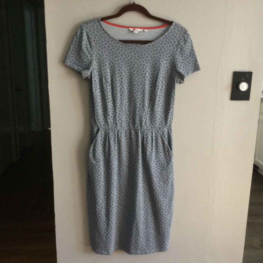 Boden Navy/White Floral “Phoebe” Cotton Dress